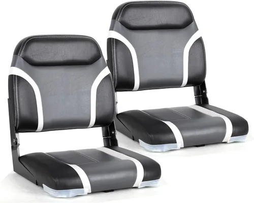 Miniatura 8 de NORTHCAPTAIN T1 Deluxe Asiento plegable para barco con respaldo bajo, tornillos de acero inoxidable incluidos