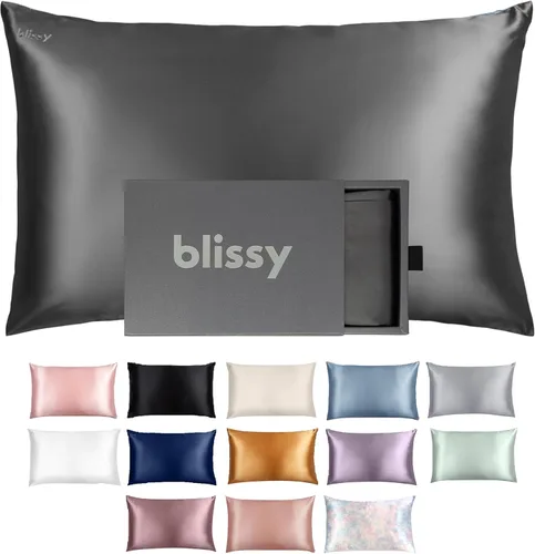 Miniatura 19 de Funda de almohada 100% de seda de morera pura de Blissy, fibras de alta calidad 6A con densidad de 22 momme, para el cuidado del cabello y la piel