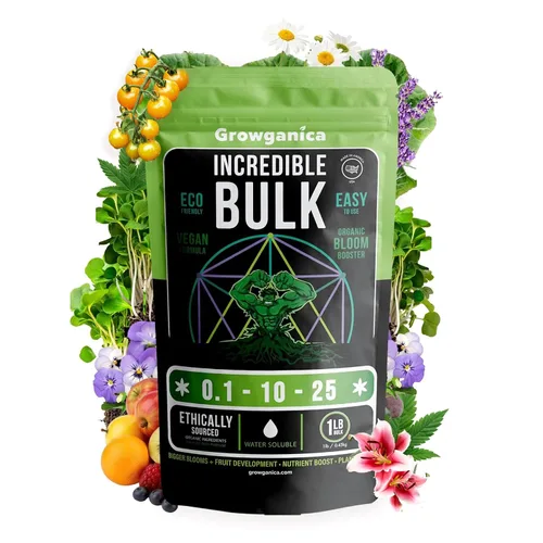 Potenciador de Floración Orgánico, Incredible Bulk 0.1-10-25. Alimento orgánico vegano para plantas (1 libra)