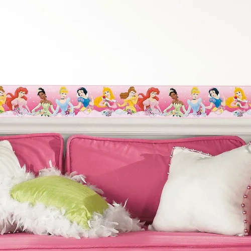 Miniatura 2 de RoomMates, RMK4397BD - Borde de princesa de Disney Dream From The Heart Pink Peel & Stick