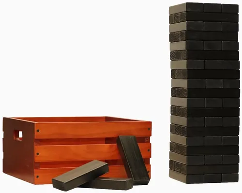 Tailgating Pros Maderas gigantes de primera calidad con caja manchada: ¡elige los colores de tu equipo! Juego gigante para patio al aire libre, la