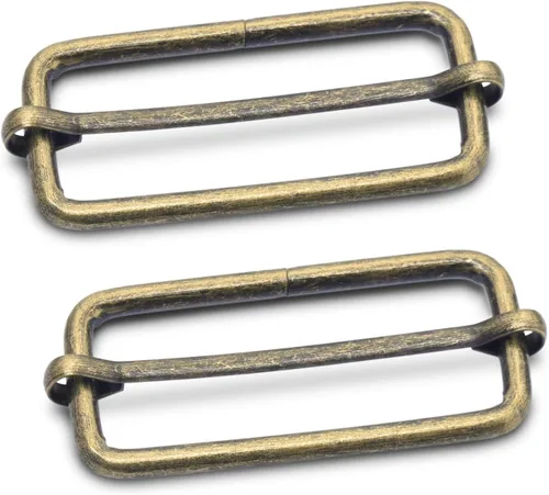 Miniatura 29 de CooBigo Paquete de 25 hebillas deslizantes ajustables de metal de 1 pulgada, ajustador rectangular Tri-Glide, deslizador de correa de tirantes