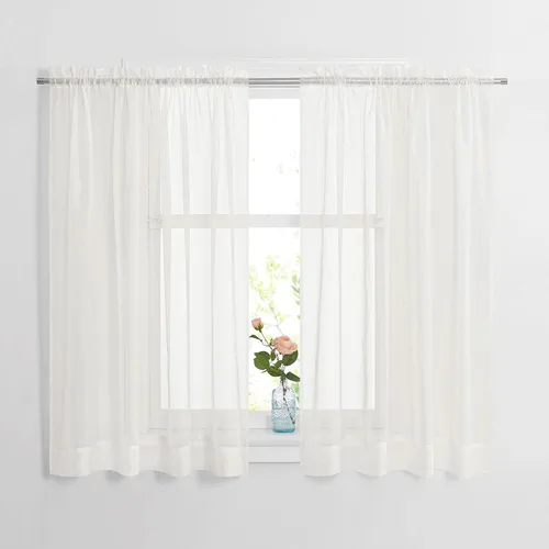 Miniatura 40 de NICETOWN Cortinas traslúcidas blancas de 63 pulgadas de largo para dormitorio, cortinas de gasa translúcida con bolsillo para barra, paneles