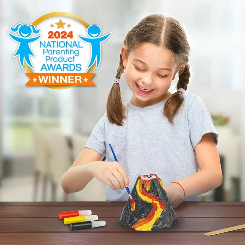 Miniatura 7 de Kit de Volcán Ultimate de National Geographic – Kit de ciencia volcánica en erupción para niños, 3 veces más erupciones, cristales pop que crean