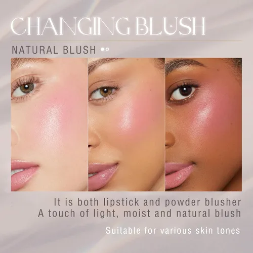 Miniatura 6 de NewBang Rubor en barra que cambia de color para maquillaje de mejillas, rubor transparente que cambia de temperatura, rosa crema, rubor mágico