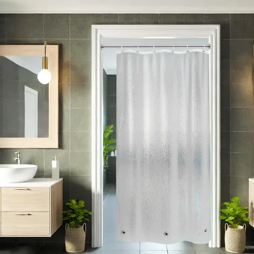 Miniatura 16 de AooHome Eva - Forro de ducha pequeño de 36 x 72 pulgadas, cortina de baño transparente de calibre 8 con ganchos, imanes inferiores, impermeable