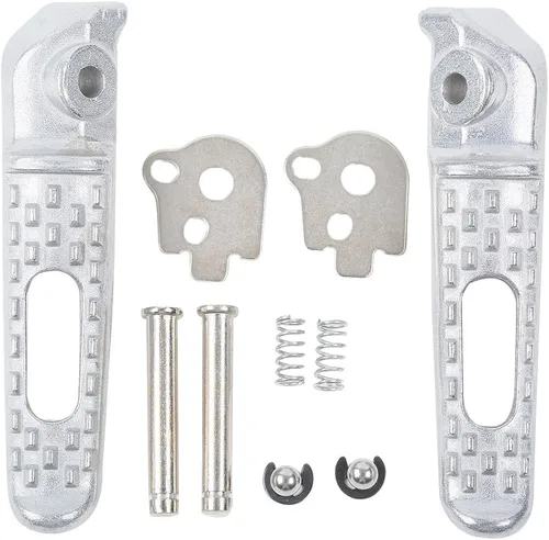 Miniatura 5 de TCT-MOTORPARTS Reposapiés del pasajero trasero Estriberas Soportes aptos para Honda CBR600RR 05-06 Plata