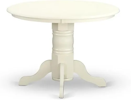 Miniatura 3 de East West Furniture SHIP3-LWH-W - Juego de comedor de 3 piezas para espacios pequeños que contiene una mesa de cocina redonda con pedestal y 2