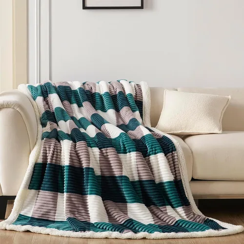 Miniatura 17 de Gracelife Manta de forro polar de sherpa para sofá, manta suave y mullida cálida para mujeres y hombres, manta gruesa y suave para cama individual