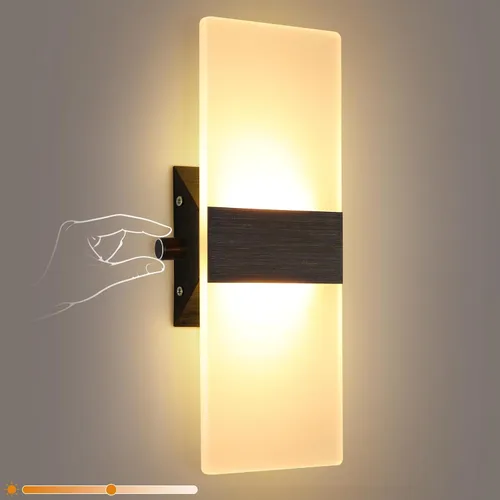 Miniatura 11 de Lightess Aplique de pared moderno regulable. Lámpara de pared de 12 W en negro, lámpara de pared interior de acrílico para dormitorio, sala