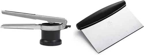OXO Good Grips 3 en 1 Ricer de patatas ajustable y raspador y picador de acero inoxidable Good Grips