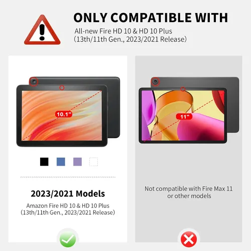 Miniatura 2 de COOWPS Funda para tableta Amazon Fire HD 10 (13ª/11ª generación, versión 2023/2021) de 10.1" – Funda plegable delgada con función de encendido