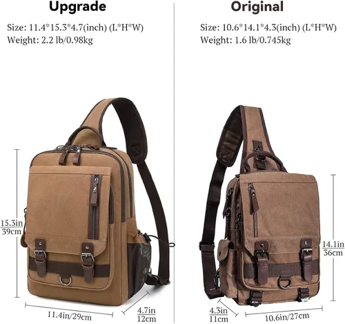 Miniatura 2 de Mygreen bolsa cruzada de lona, mochila de viaje