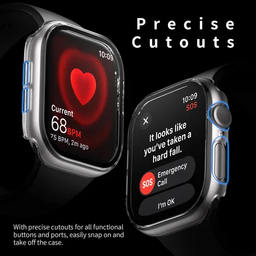 Miniatura 5 de Juego de 6 fundas para Apple Watch 40 mm SE 2 (2024) Series 6, Series 5, Series 4 con protector de pantalla de vidrio templado, funda protectora