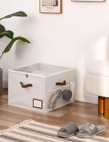 Miniatura 8 de StorageWorks Organizador de Zapatos para Armario, Cabe hasta 16 Pares, Contenedores de Almacenamiento de Zapatos Cubby con Bolsillo Lateral de Malla