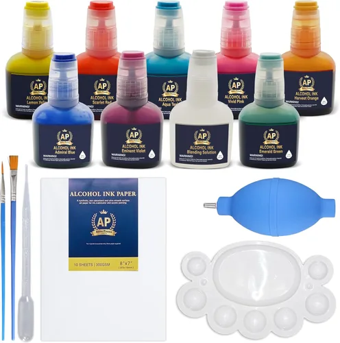 Juego de tintas de alcohol, 15 unidades de 0.7 fl oz de tinta a base de alcohol de colores concentrados vibrantes para resina epoxi, fabricación de