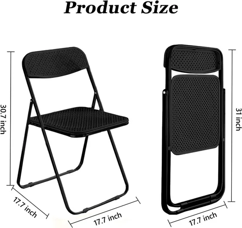 Miniatura 2 de Paquete de 2 sillas plegables de plástico, sillas plegables de plástico, sillas de fiesta portátiles para interiores y exteriores, asientos
