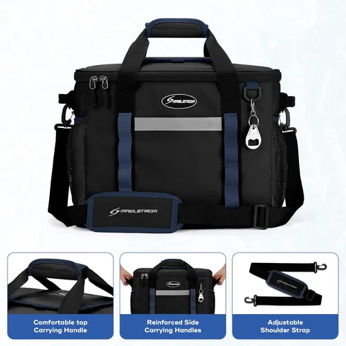 Miniatura 6 de Maelstrom Collapsible Soft Cooler Bag,35/55/75 Cans Beach Cooler with Flip Top Lid, Ice Chest, Leakproof & Portable for Beach, Camping, Road Trips &
