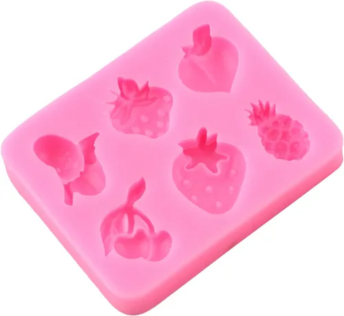 Miniatura 7 de Moldes de fondant de frutas, fresa, cereza, piña, plátano, melocotón, molde de silicona para decoración de tartas de azúcar, decoración de cupcakes