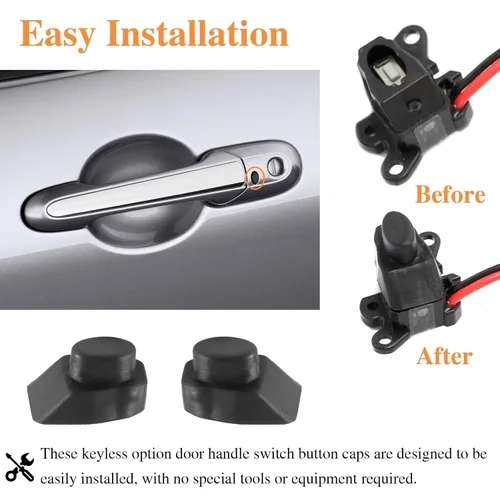 Miniatura 5 de Par de tapas de botón de interruptor de manija de puerta con opción sin llave compatible con Mazda 6 Speed 6 CX-7 RX-8 CX-9 MX-5, repuesto #
