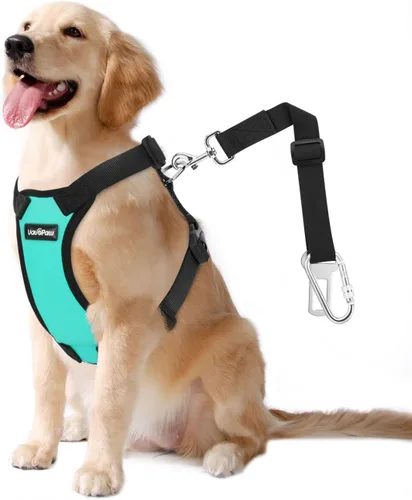 Miniatura 48 de VavoPaw cinturón de seguridad para perro, arnés de coche con peto de seguridad y hebilla ajustable para vehículo, cinturón de seguridad de nailon