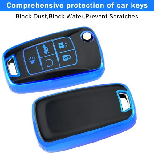 Miniatura 25 de XIYANG TRADE Funda para llavero Chevy con llavero, funda de TPU suave para llave de protección completa para Camaro Cruze Equinox Malibu Impala