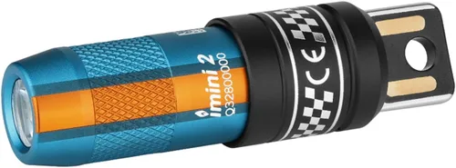 OLIGHT IMINI 2 EDC - Llavero recargable, 50 lúmenes, mini luces LED con batería incorporada, ideal para transporte diario y emergencias (zafiro)