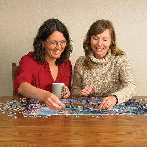Miniatura 3 de Cobble Hill - Rompecabezas de 1000 piezas, paseo de día lluvioso, póster de muestra incluido