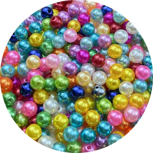 Miniatura 12 de Pinhoollgo 800pcs Pearl Beads 6mm Round Pearl Beads with Hole for DIY Bracelet Necklace Jewelry Making Supplies Handmade Craft(White)