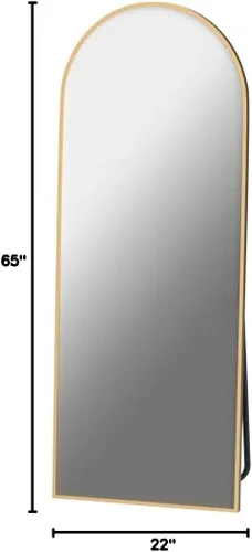 Miniatura 10 de Espejo de suelo, arqueado de cuerpo entero para colgar o apoyarse contra la pared, espejo corporal para dormitorio, espejo montado en la pared