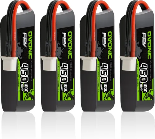 OVONIC Batería Lipo 2S 450mAh 7.4V 100C Batería de alto voltaje con enchufe BT3.0 para RC Car Truck RC Vehículos RC Barco Drone RC Avión Quadcopter