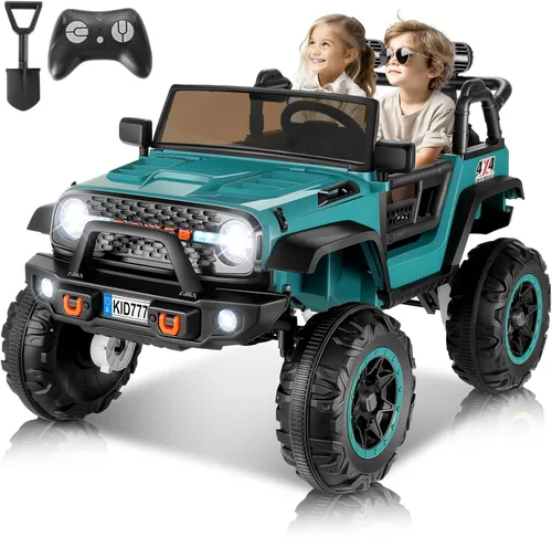 Miniatura 9 de Hikole Juguetes de paseo de 24 voltios con control remoto, 4 x 200 W de 2 plazas para niños con asiento ancho de 20 pulgadas, gris azul
