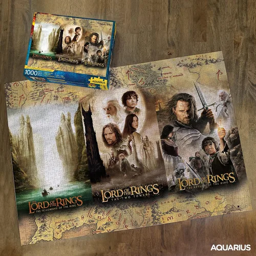 Miniatura 3 de AQUARIUS Lord of the Rings - Rompecabezas de 1000 piezas para adultos, tríptico de película LOTR Merchandise de 20 x 28 pulgadas, regalo