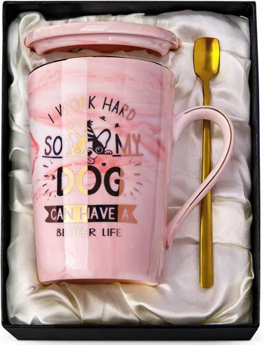 Miniatura 21 de Divertidos regalos de cumpleaños para mujeres, taza de café de 14 onzas con texto en inglés "Not a Day Over Fabulous" impresa con oro, ideas de Rosa