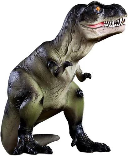 Miniatura 11 de Alcancía T-Rex de dinosaurio marrón resina, regalo de cumpleaños para niños.