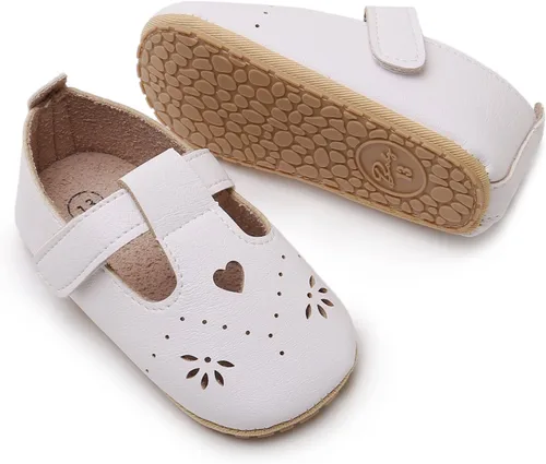 Miniatura 31 de RVROVIC Mocasines de princesa para bebé, zapatos brillantes de Mary Jane, zapatos de cuna de suela suave y ligera de primera calidad, zapatos