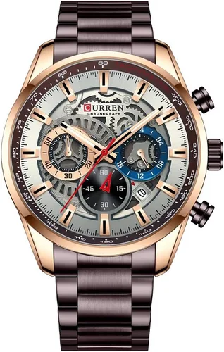 Miniatura 12 de FANMIS Relojes de lujo para hombre, cronógrafo de negocios, impermeable, de acero inoxidable, analógico, de cuarzo, reloj de pulsera