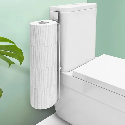 Miniatura 42 de Conworld Soporte de pared para almacenamiento de papel higiénico, dispensador portarrollos de papel higiénico sobre el tanque de reserva