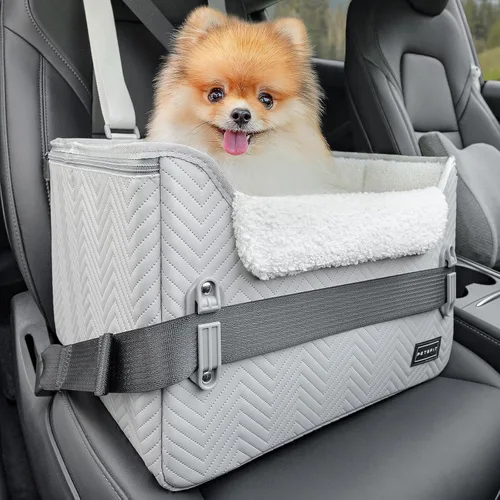 Miniatura 12 de PETSFIT Asientos de coche para perros pequeños – Hebillas de seguridad patentadas – Correa de seguridad – Asiento plegable elevador para perro