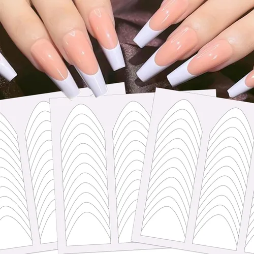 Miniatura 9 de 2880 piezas de puntas francesas, plantillas de uñas, diseño de uñas en forma de luna, calcomanías autoadhesivas para uñas francesas, tiras