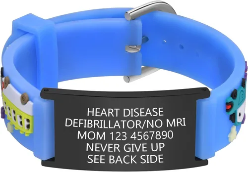 Miniatura 20 de Pulsera de Identificación Médica Personalizada para Niños - Pulsera de Identificación de Silicona Linda para Autismo Alergia Convulsiones