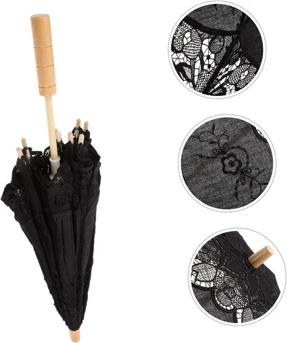 Miniatura 5 de SEWACC 2pcs Lace Umbrella Manual Fabric Decorate