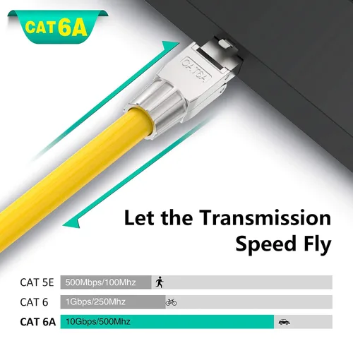 Miniatura 5 de VCELINK Conectores RJ45 Cat6A sin herramientas, tapones de terminación Ethernet blindados reutilizables para cable SFTP UTP de 23 AWG, enchufe