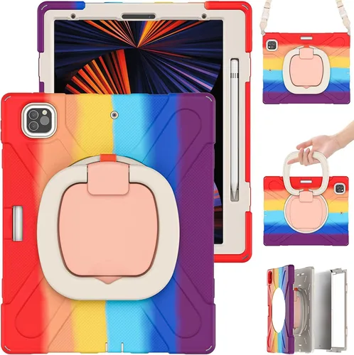 Miniatura 40 de Funda para iPad Air de 3ª generación – Funda resistente para niños con soporte giratorio, soporte para lápices y correa de transporte para iPad