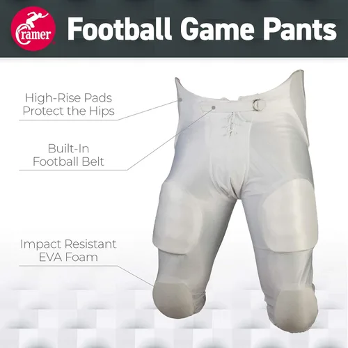 Miniatura 3 de Cramer - Pantalones de fútbol americano, 7 almohadillas para la cadera, coxis y muslo