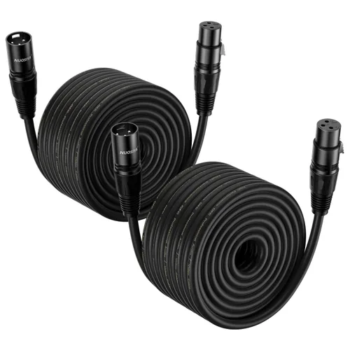 Miniatura 18 de Cable XLR de 1.5 pies, 6 unidades, cables de micrófono, cable de altavoz de micrófono equilibrado de alta calidad con cable XLR macho a hembra DMX