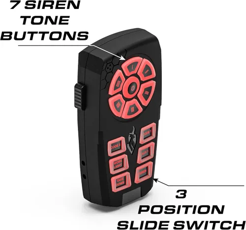 Miniatura 3 de Feniex Typhoon - Controlador de sirena de mano de 200 W, 36 tonos de sirena, micrófono PA incluido, compatibilidad universal, 16 botones