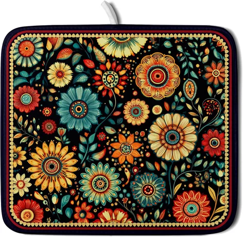 Miniatura 56 de Alfombrilla de secado de platos para encimera de cocina pequeña absorbente de café de otoño Alfombrilla de secado de microfibra de bosque de otoño