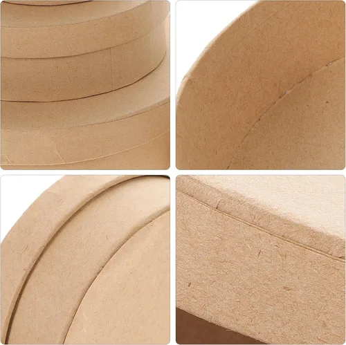 Miniatura 9 de VILLCASE Cajas redondas con tapa de 6.49 x 6.49 x 1.96 pulgadas, contenedores de embalaje de cartón para galletas, joyas, pequeñas cajas
