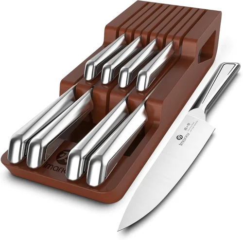 Miniatura 14 de imarku Juego de cuchillos de cocina de 14 piezas, juego de cuchillos japoneses para cocina, juego de cuchillos de acero inoxidable con bloque